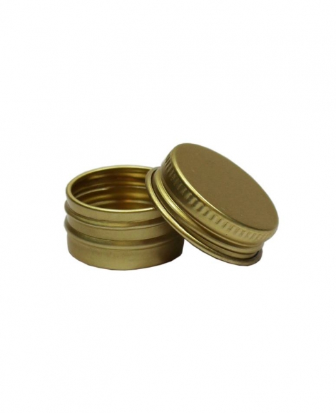 Schraubdeckeldose rund, Aluminium gold 5ml, 26x14,5mm